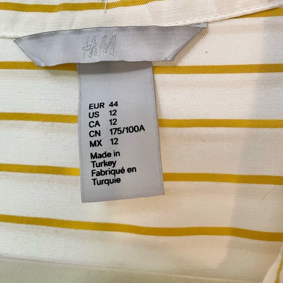 H&M Vintage Feel Mustard  Stripe Button Down Shirt - Picture 7 of 7
